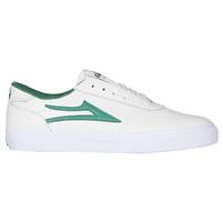 Lakai Manchester Skate Shoes - White/Green Leather