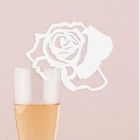 Laser Expressions Rose Laser Cut Glass Card - White