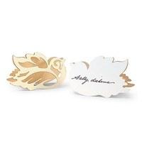 Laser Expressions Love Bird Damask Folded Place Card - Ivory