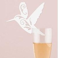 Laser Expressions Hummingbird Laser Cut Glass Card - White