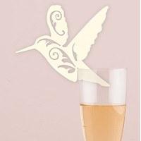 Laser Expressions Hummingbird Laser Cut Glass Card - Ivory