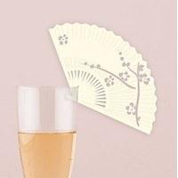 Laser Expressions Cherry Blossom Fan Laser Cut Glass Card - Ivory