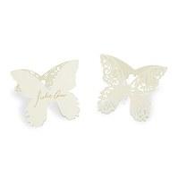 laser expressions butterfly folded place card ivory