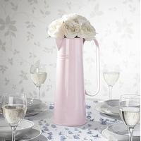 large pastel pink metal jug centrepiece