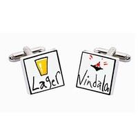 lager and vindaloo ceramic cufflinks