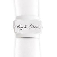 Laser Expressions Bracketed Place Card Napkin Ring - White
