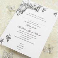 lace butterfly invitation