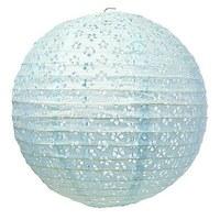 large eyelet paper lantern light blue