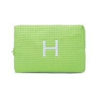 Large Cotton Waffle Cosmetic Bag - Lime