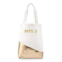 large canvas tote bag with metallic gold modern foiling