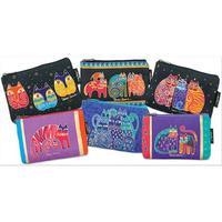 laurel burch cosmetic bag zipper top 9x1x6ins assorted feline prints 2 ...