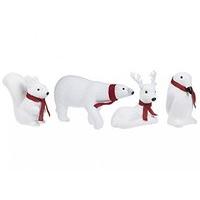 Large Polyfoam Animals With Scarves - Set Of 4 Assorted