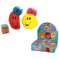 large rubber moody face toy assorted designs