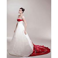 LAN TING BRIDE A-line Princess Wedding Dress - Classic Timeless Elegant Luxurious Wedding Dress in Color Chapel Train Off-the-shoulder