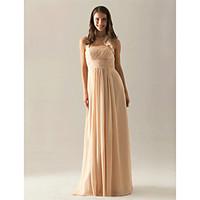 LAN TING BRIDE Floor-length Chiffon Bridesmaid Dress - A-line Halter Plus Size / Petite