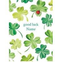 ladybird in the clover | personalised good luck card