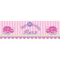 ladybird 1st birthday personalised party banner