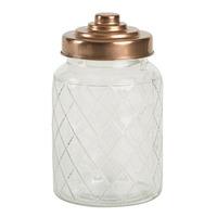 lattice glass jar with copper finish lid 950ml single