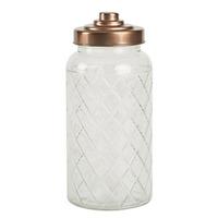 Lattice Glass Jar with Copper Finish Lid 2.6ltr (Case of 6)