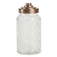 lattice glass jar with copper finish lid 12ltr single