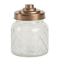 lattice glass jar with copper finish lid 600ml case of 6