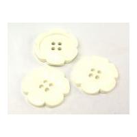 Large Daisy Plastic Flower Buttons 63mm Cream