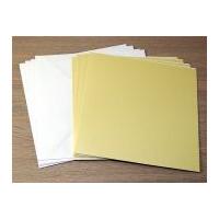 Large Square Pearlised Blank Cards & Envelopes Lemon Pearl