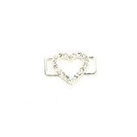 Large Heart Diamante Accessories 19mm Silver