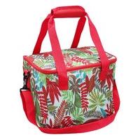 Large coloured leaf insulated 16 litre cooler bag for picnics camping and sports events - Red