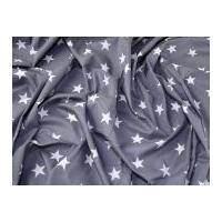 Large Star Print Cotton Dress Fabric Grey
