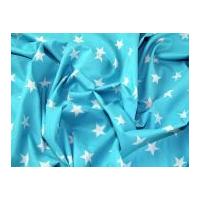 Large Star Print Cotton Dress Fabric Turquoise