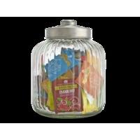 Large Ribbed Glass Jar Filled with Twinings Mixed Tea Envelopes