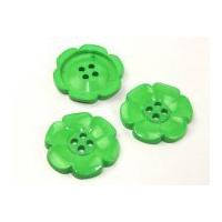 Large Daisy Plastic Flower Buttons 63mm Green