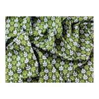 Lasting Leaves Retro Print Cotton Poplin Dress Fabric Green