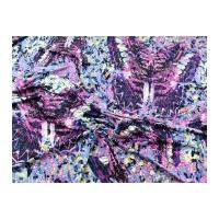 Large Butterfly Viscose Stretch Jersey Knit Dress Fabric Purple