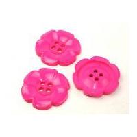 Large Daisy Plastic Flower Buttons 63mm Cerise Pink