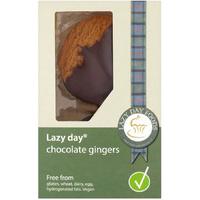 lazy day dark belgian chocolate ginger biscuits 125g