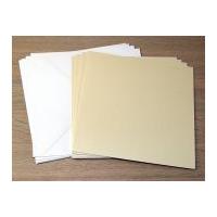 Large Square Pearlised Blank Cards & Envelopes Cream Pearl