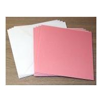 Large Square Pearlised Blank Cards & Envelopes Pink Pearl