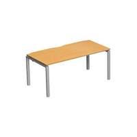 laguna slimline single starter bench 1600mm silver frame walnut