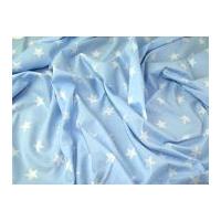 Large Star Print Cotton Dress Fabric Sky Blue