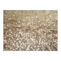 Larisa Beaded Border Couture Bridal Lace Fabric Bronze & Ivory