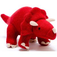 Large Knitted Triceratops Dinosaur - Red