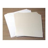 Large Square Pearlised Blank Cards & Envelopes White Pearl
