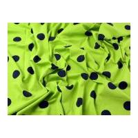 large spot polka dot print stretch cotton jersey knit dress fabric nav ...