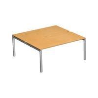 laguna slimline double starter bench 1400mm silver frame beech