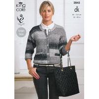 Ladies Cardigans in King Cole Shine DK (3845)