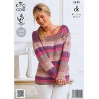 Ladies Sweater in King Cole Shine DK (3843)