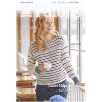 Ladies Stripe Sweater in Patons 100% Cotton DK (4055)