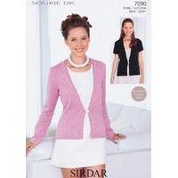 ladies cardigans in sirdar soukie dk 7090